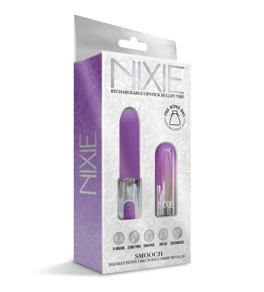 Nixie Smooch - Rechargeable Lipstick Bullet Vibe - Purple