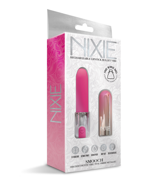 Nixie Smooch - Rechargeable Lipstick Bullet Vibe - Pink