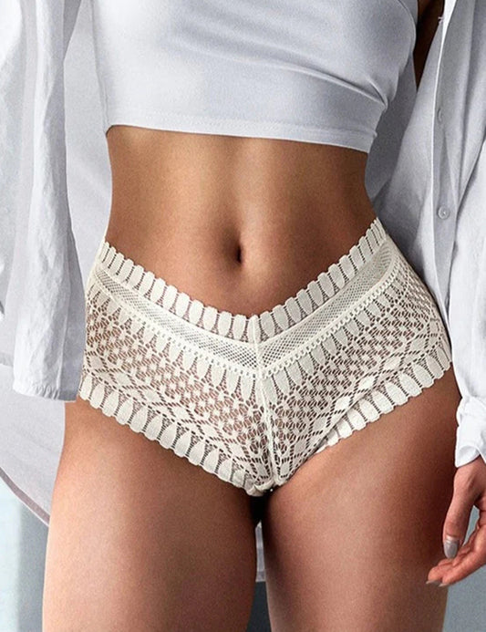 Sienna Lace Panties - White