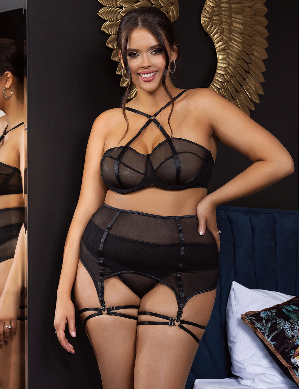 Laced With Lust 3 Pce Set - Black