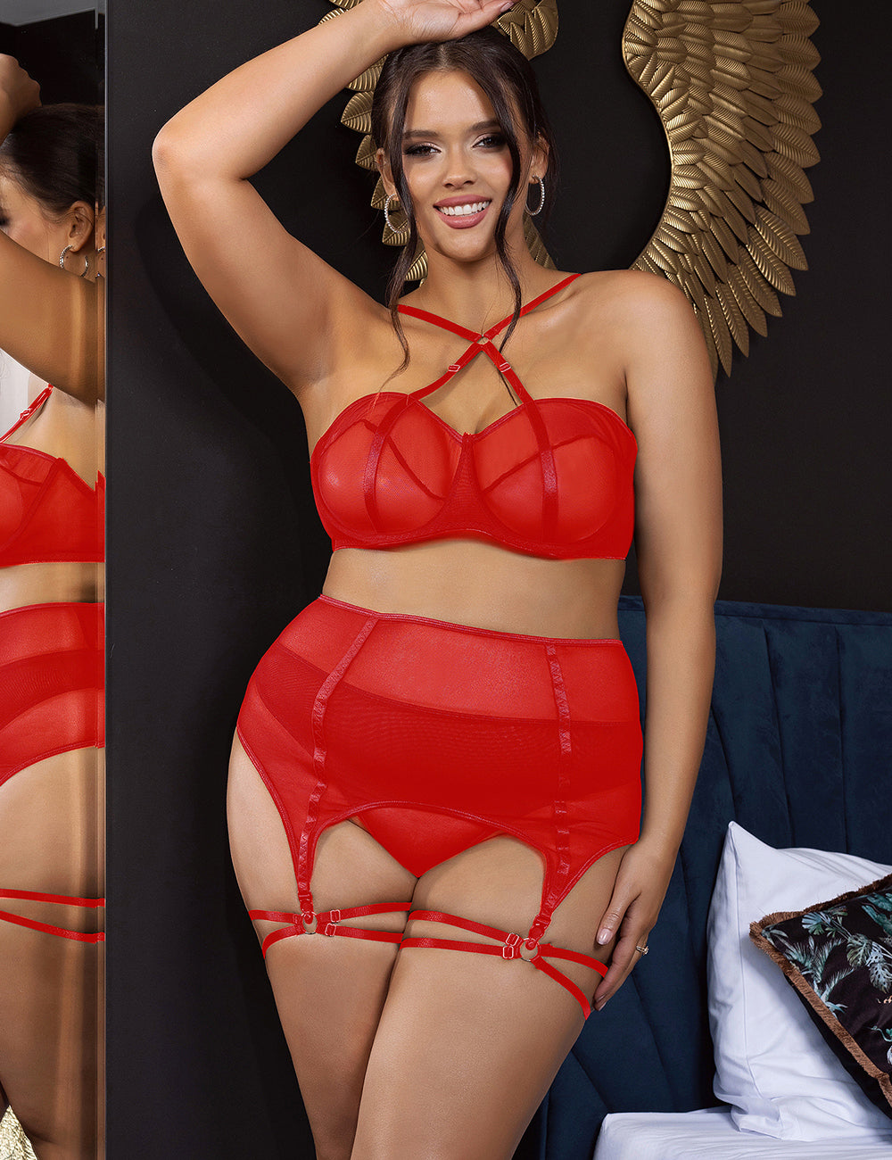 Laced With Lust 3 Pce Set - Red