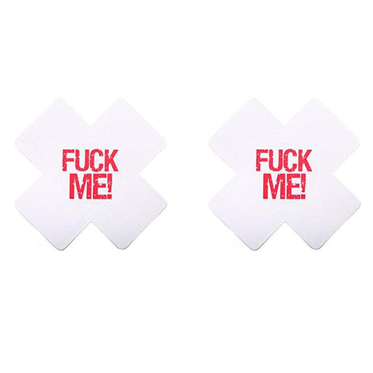 F*ck Me Cross Nipple Covers 2 Pack - White