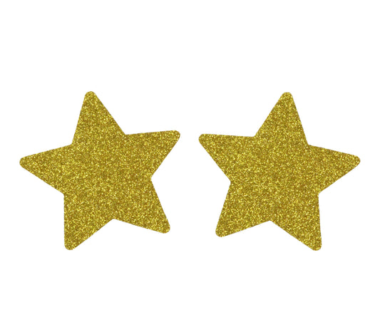 Naughty Girl Stars  Nipple Covers 2 Pack - Gold Glitter