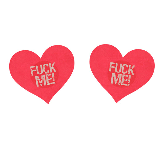 F*ck Me Hearts Nipple Covers 2 Pack - Red