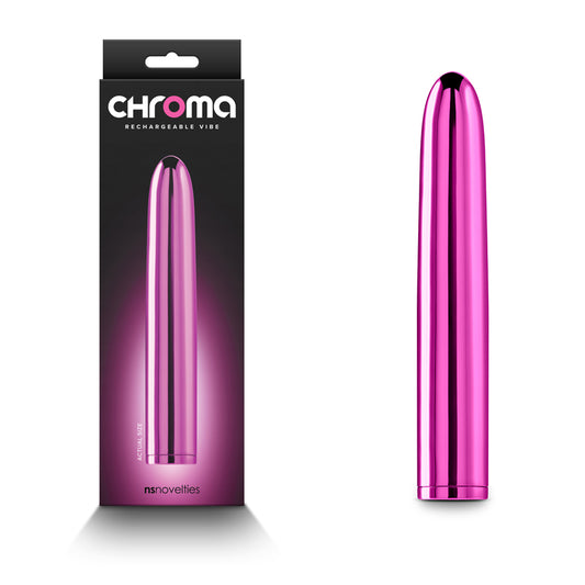 Chroma Metallic Rechargeable 7inch Vibe - Pink