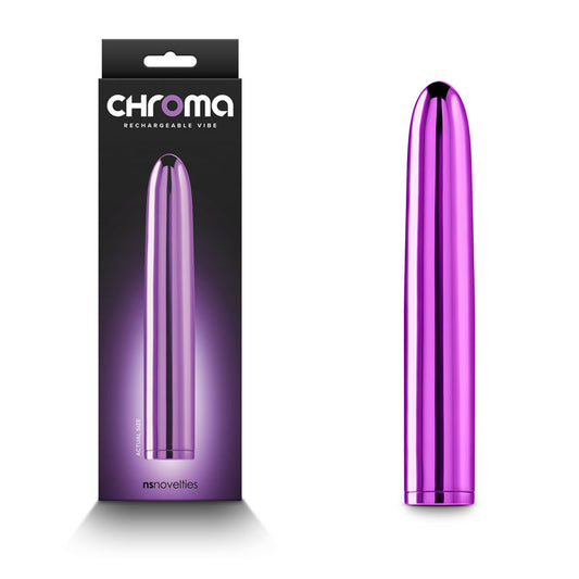 Chroma Metallic Rechargeable 7inch Vibe - Purple