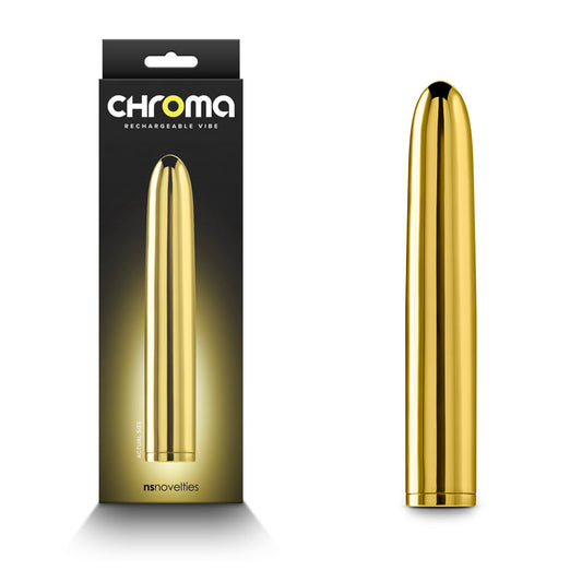 Chroma Metallic Rechargeable 7inch Vibe - Gold