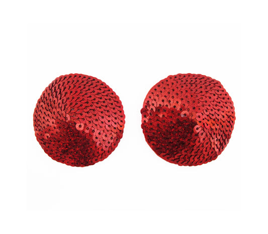 Evette Sequin Nipple Covers 2 Pack  - Red
