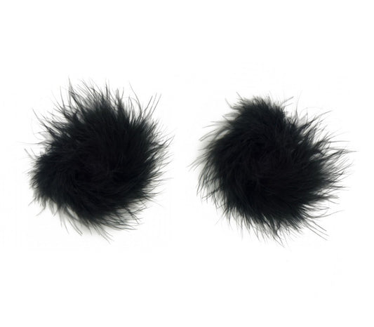 Fluffy Puffs Nipple Covers 2 Pack - Black