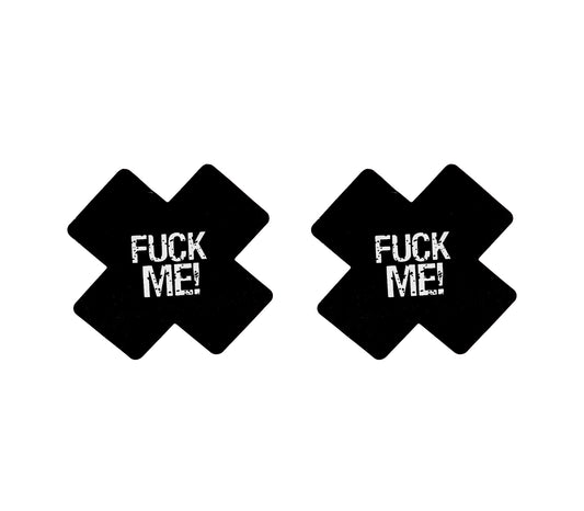 F*ck Me Cross Nipple Covers 2 Pack - Black