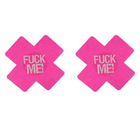 F*ck Me Cross Nipple Covers 2 Pack - Pink