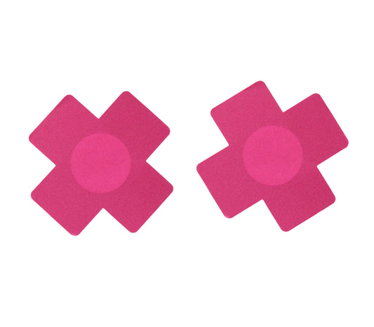 Naughty Girl Cross Nipple Covers 2 Pack - Pink