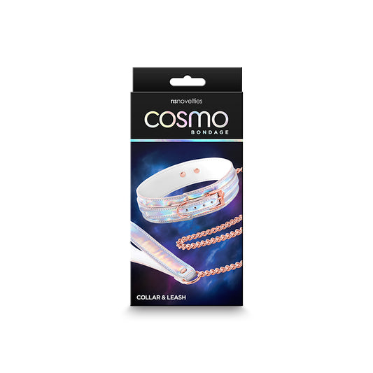 Cosmo Bondage Holographic Collar & Leash - Rainbow