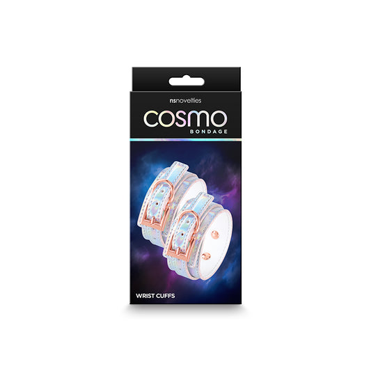 Cosmo Bondage Holographic Wrist Cuffs - Rainbow
