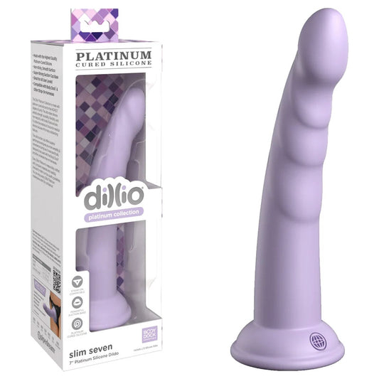 Dillio Platinum Slim Seven 7Inch Dildo - Purple