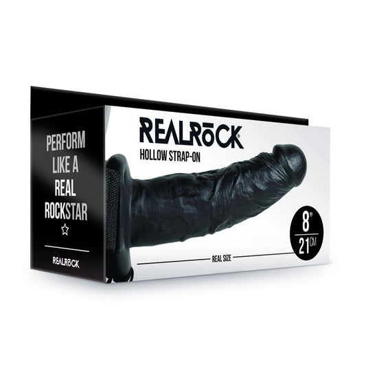 Realrock Realistic Hollow Strap On 20.5cm - Black