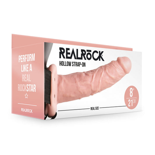 Realrock Realistic Hollow Strap On 20.5cm - Flesh