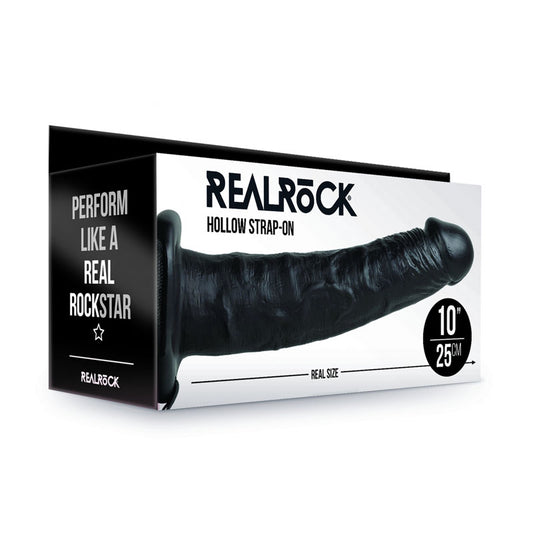 Realrock Realistic Hollow Strap On 24.5cm - Black