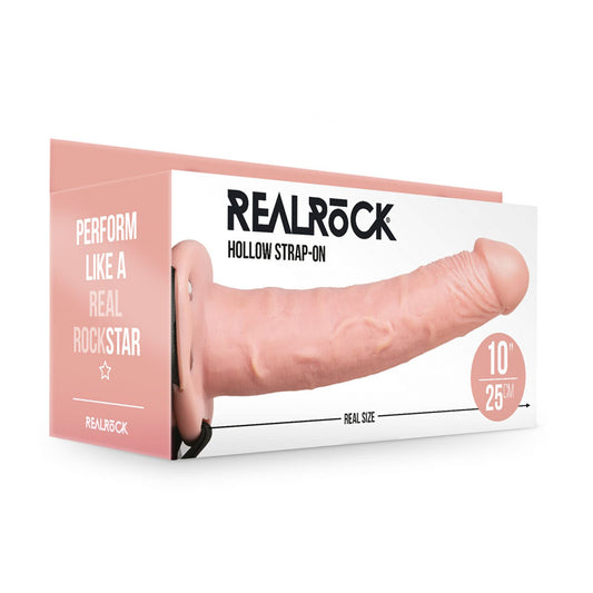 Realrock Realistic Hollow Strap On 24.5cm - Flesh