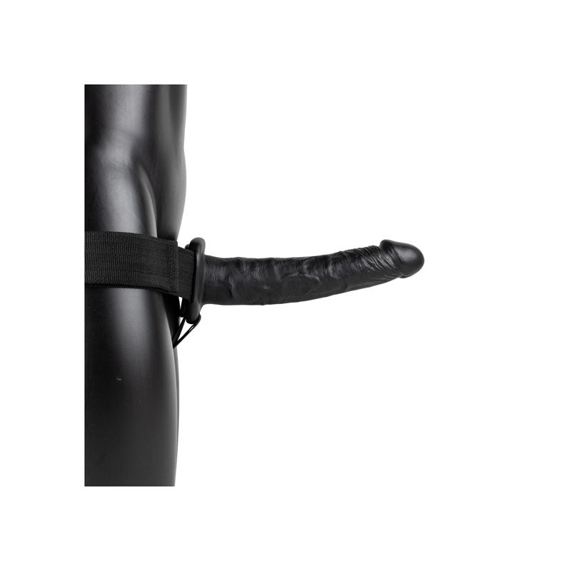 Realrock Realistic Vibrating Hollow Strap On 24.5cm - Black